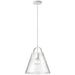 Dainolite 1 Light Incandescent Pendant Matte White Finish with Clear Glass - Renoz