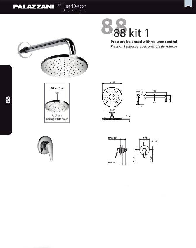 PierDeco Palazzani 88 Kit 1 Shower Kit - 88 KIT 1-10 - Renoz