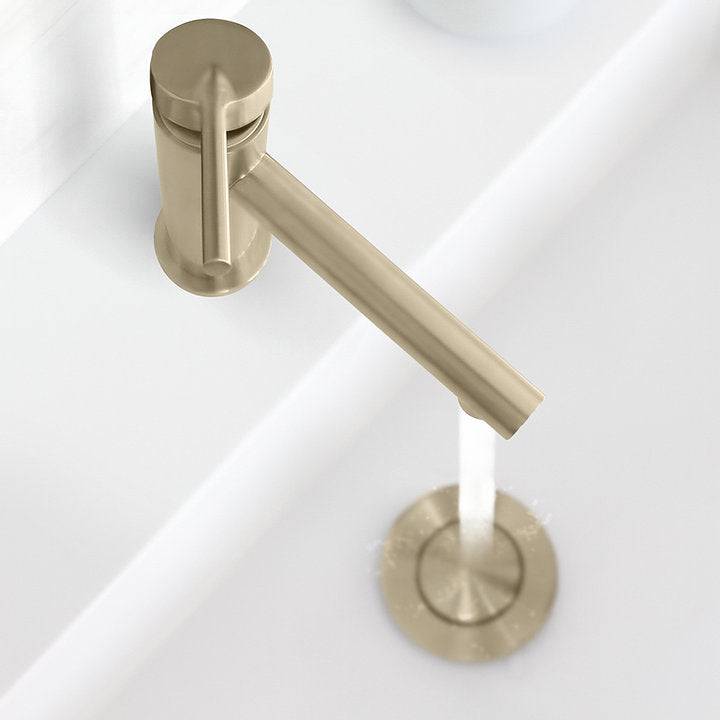 Stylish Stainless Steel Bathroom Sink Pop-Up Drain with Overflow D-700G - Renoz