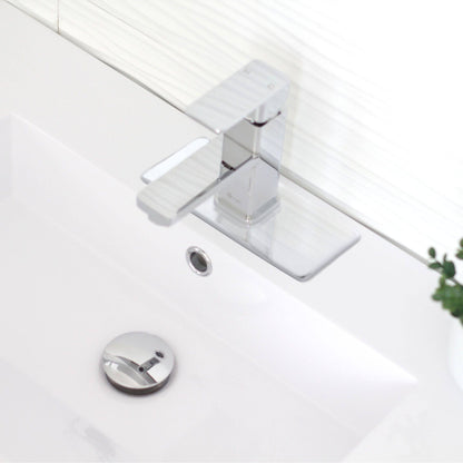 Stylish Single Hole Bathroom Faucet Plate in Polished Chrome Finish A-801C - Renoz