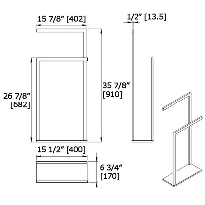 Laloo Floor Stand Double Towel Bar 9016