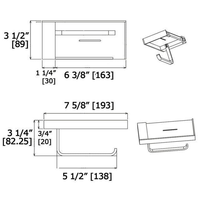 Laloo Paper Holder with Shelf 9200