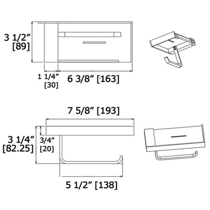 Laloo Paper Holder with Shelf 9200