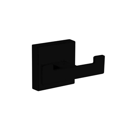 Kube Bath Aqua Plato Double Robe Hook Matte Black - Renoz