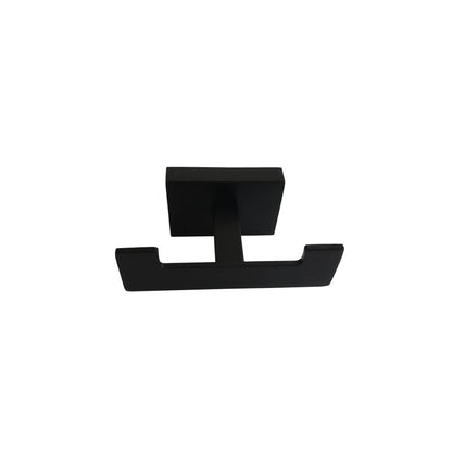 Kube Bath Aqua Plato Double Robe Hook Matte Black - Renoz