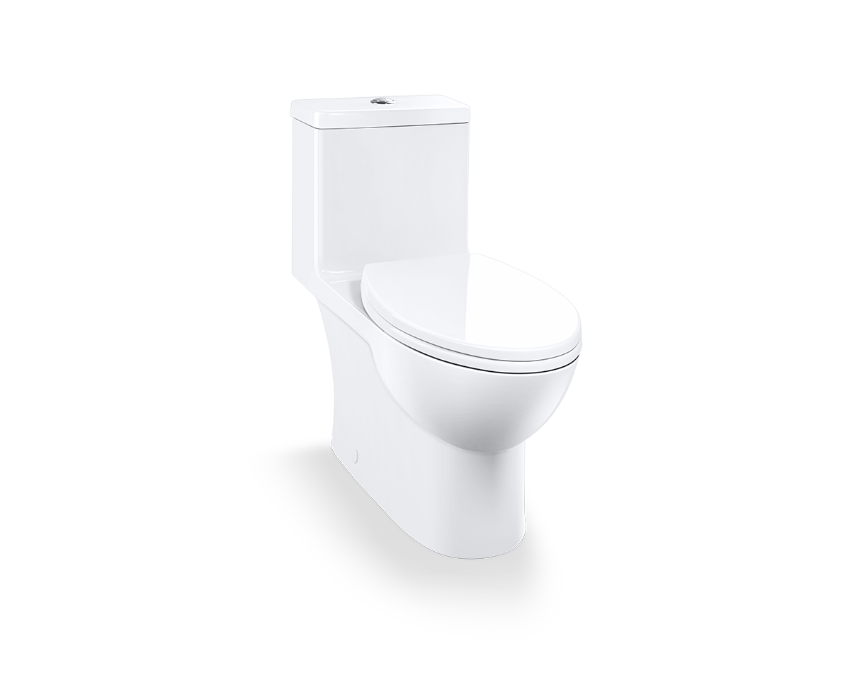 Caroma Caravelle Smart One Piece, Haute efficacité (Het) Toilette à double chasse Blanc 989900