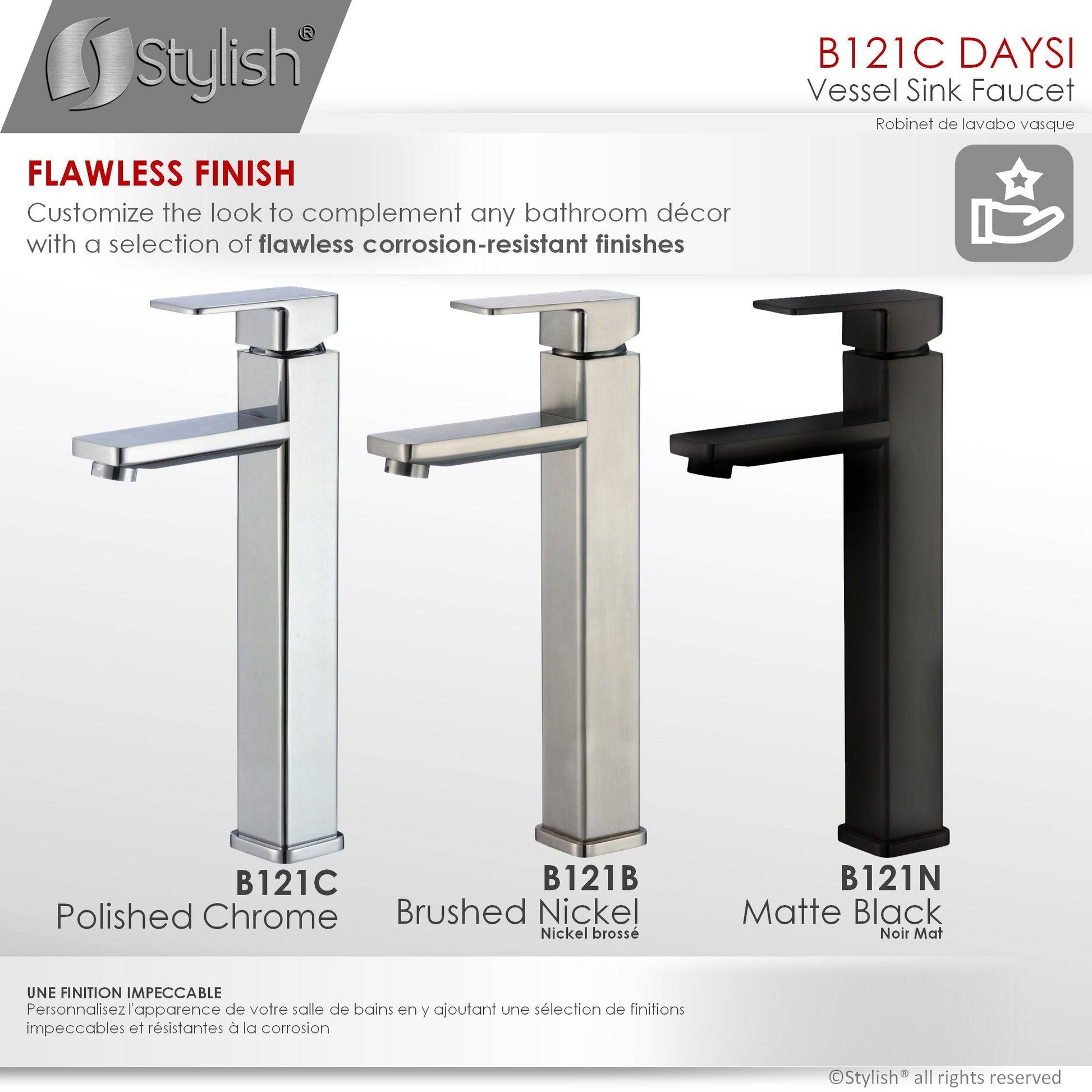 Stylish Daysi 12" Single Handle Bathroom Vessel Faucet Polished Chrome B-121C - Renoz