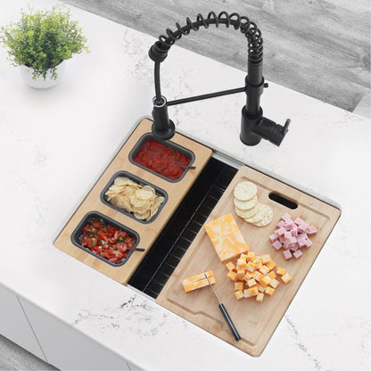 Stylish 18" Over The Sink Serving Board With 3 Containers A-910 - Renoz