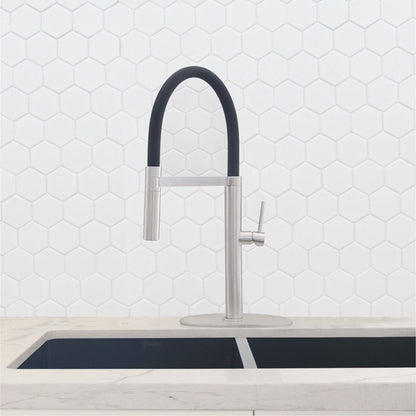 Stylish Kitchen Faucet Plate in Stainless Steel in Brushed Nickel Finish A-802B - Renoz