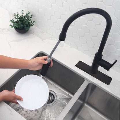 Stylish Kitchen Faucet Plate Hole Cover Deck Plate Escutcheon in Matte Black Finish A-803N - Renoz