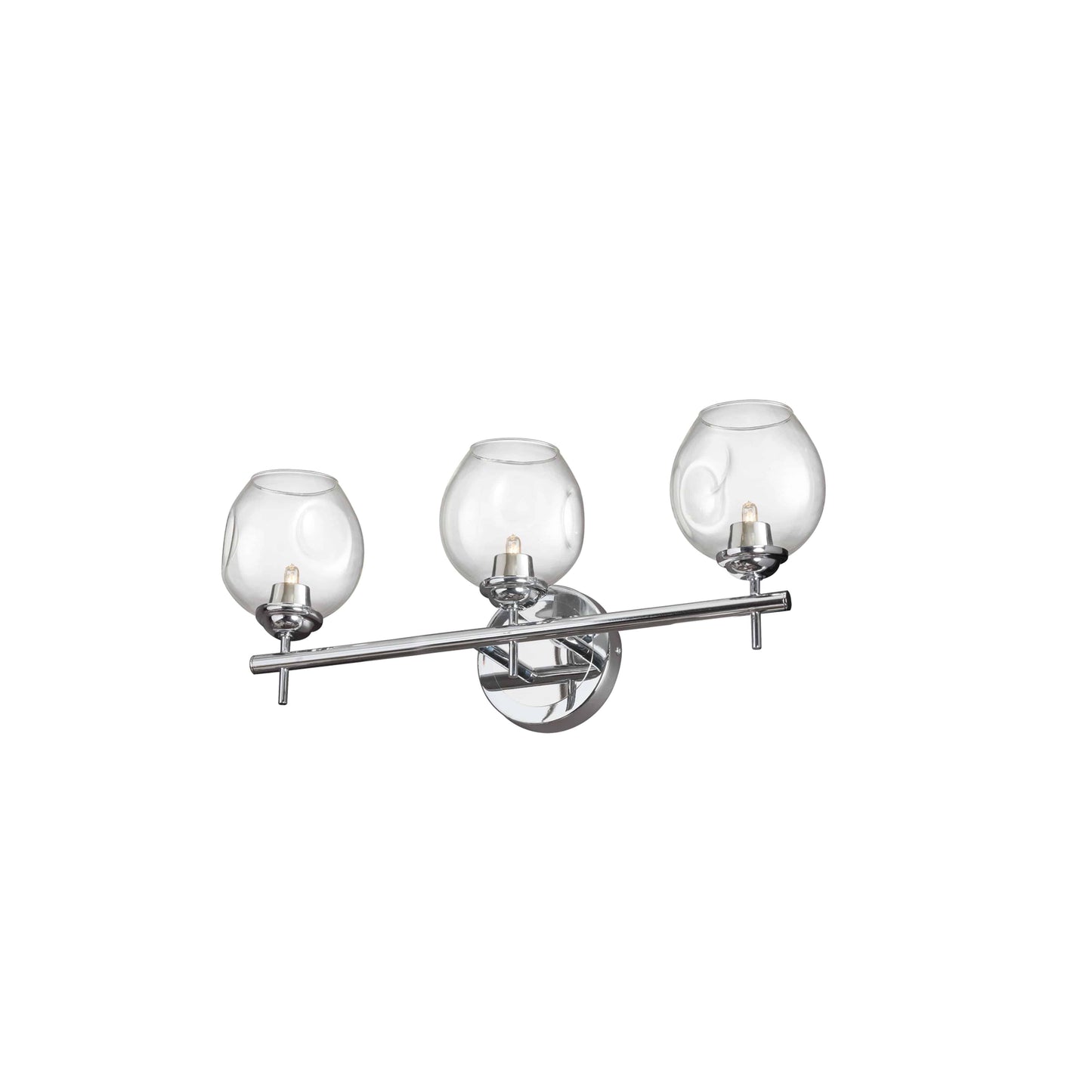 Dainolite 3 Light Halogen Vanity Polished Chrome with Clear Glass. - Renoz