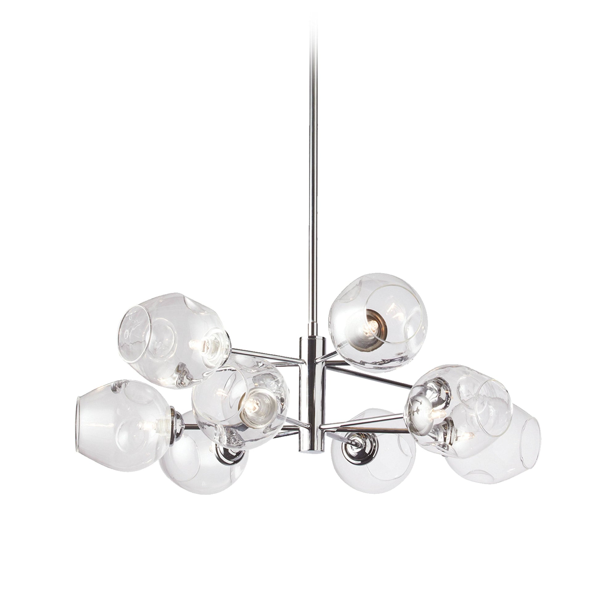 Dainolite 8 Light Pendant, Polished Chrome Finish with Clear Glass - Renoz