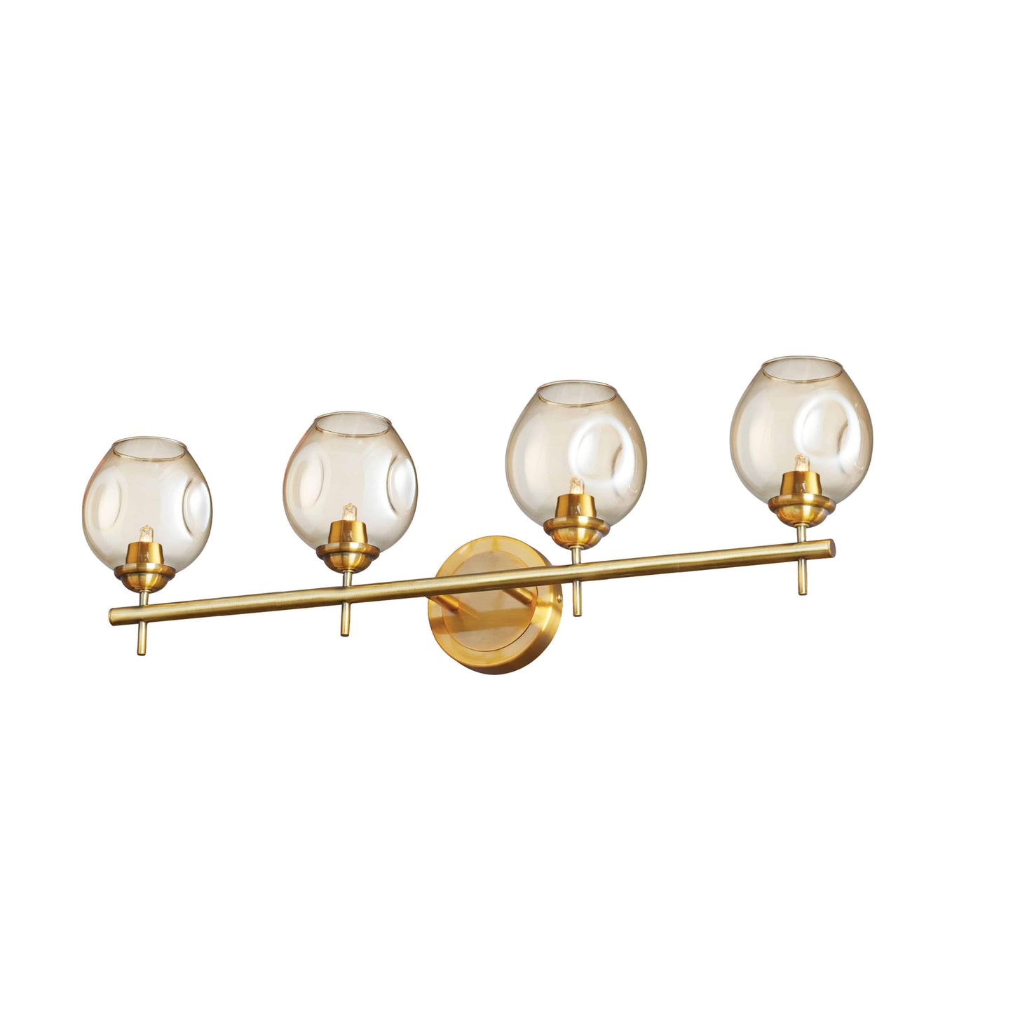 Dainolite 4 Light Halogen Vanity Vintage Bronze with Champagne Glass - Renoz