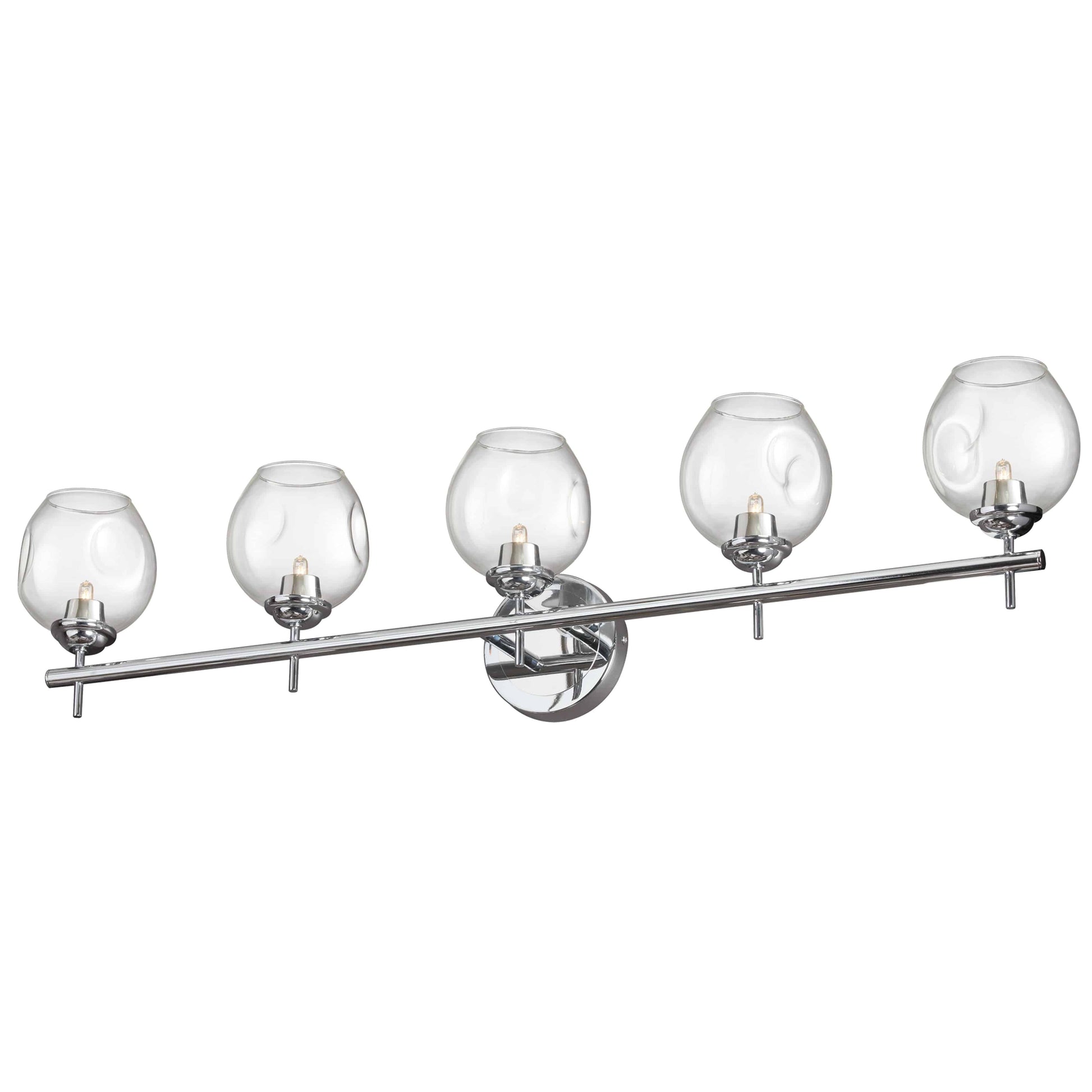 Dainolite 5 Light Halogen Vanity Polished Chrome with Clear Glass - Renoz