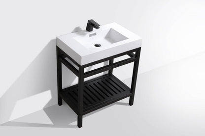 Kube Bath Cisco 30" Stainless Steel Console Bathroom Vanity With White Acrylic Sink - AC30 - Renoz