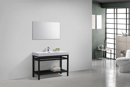 Kube Bath Cisco 48" Stainless Steel Console Bathroom Vanity With White Acrylic Sink - Renoz