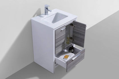 Kube Bath Dolce 24" Floor Mount Bathroom Vanity With White Quartz Countertop With 2 Doors And 1 Drawer AD624 - Renoz