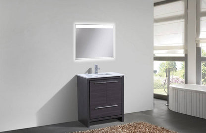 Kube Bath Dolce 30" Floor Mount Bathroom Vanity With White Quartz Countertop With 2 Doors And 1 Drawer AD630 - Renoz