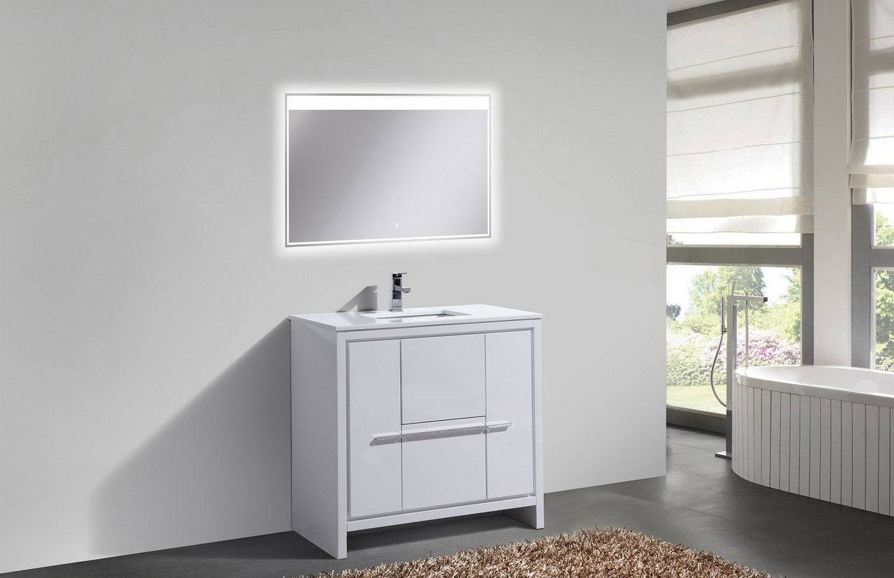 Kube Bath Dolce 36" Floor Mount Bathroom Vanity With Quartz Countertop With 2 Doors And 2 Drawers AD636 - Renoz