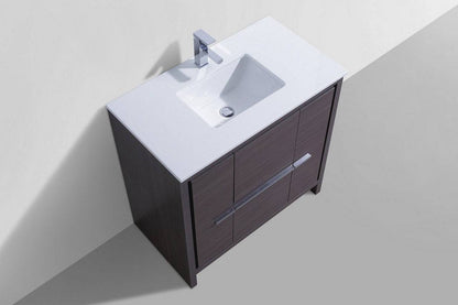 Kube Bath Dolce 36" Floor Mount Bathroom Vanity With Quartz Countertop With 2 Doors And 2 Drawers AD636 - Renoz