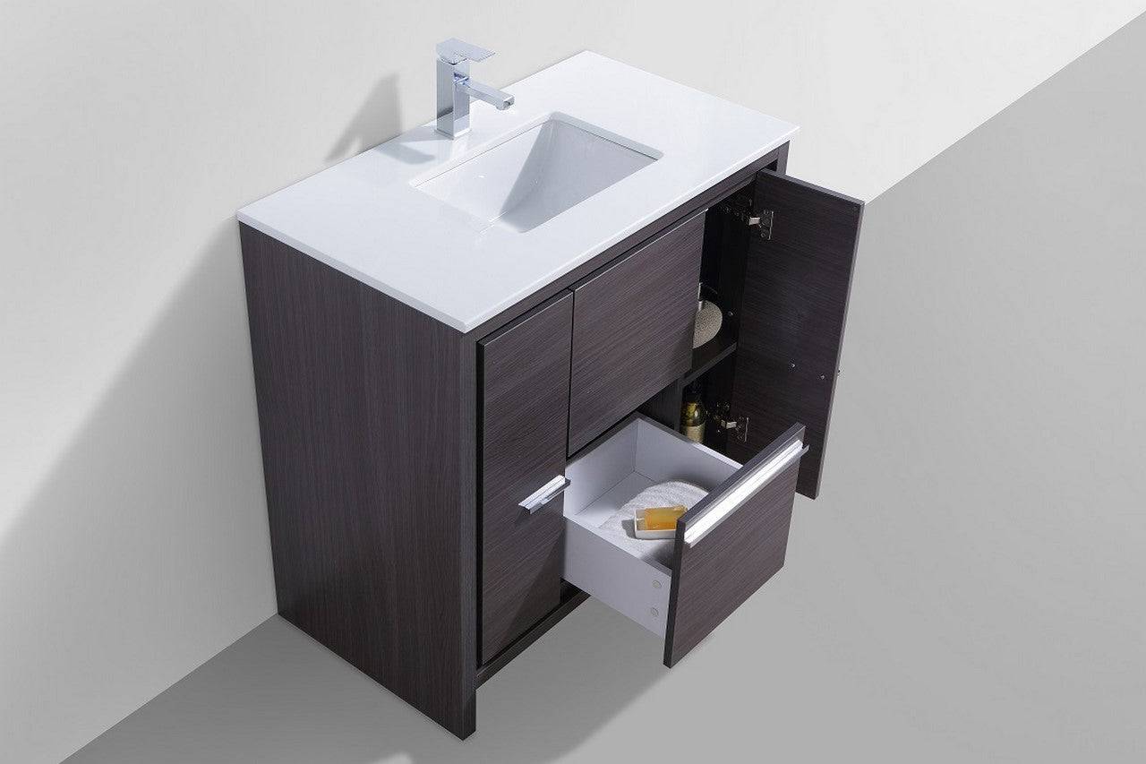 Kube Bath Dolce 36" Floor Mount Bathroom Vanity With Quartz Countertop With 2 Doors And 2 Drawers AD636 - Renoz