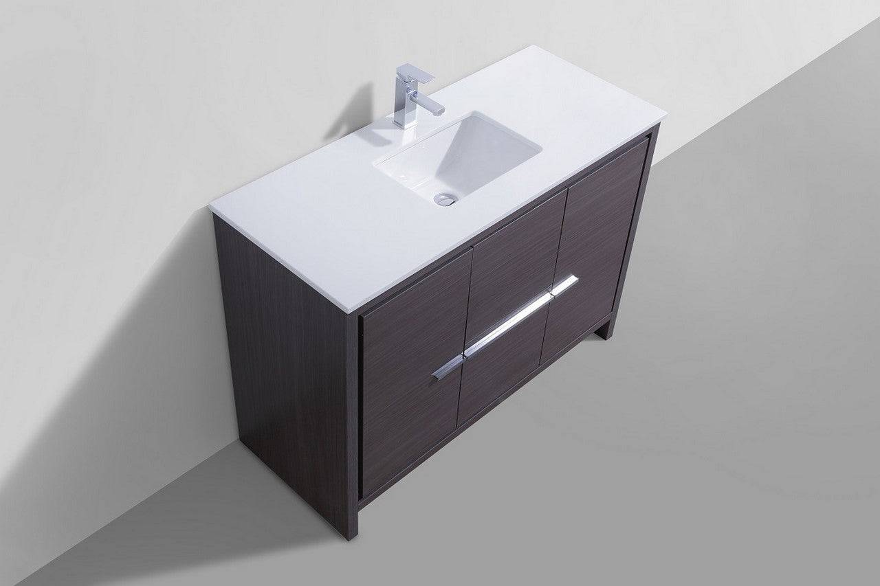 Kube Bath Dolce 48" Single Sink Floor Mount Bathroom Vanity With White Quartz Countertop With 2 Doors And 2 Drawers  AD648S - Renoz