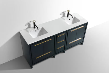 Kube Bath Dolce 72″ Modern Bathroom Vanity With Quartz Countertop