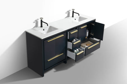 Kube Bath Dolce 72″ Modern Bathroom Vanity With Quartz Countertop