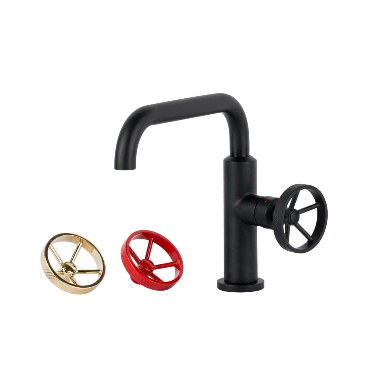 Kube Bath Aqua Loft Single Lever Bathroom Vanity Faucet With Side Handle – Matte Black - Renoz