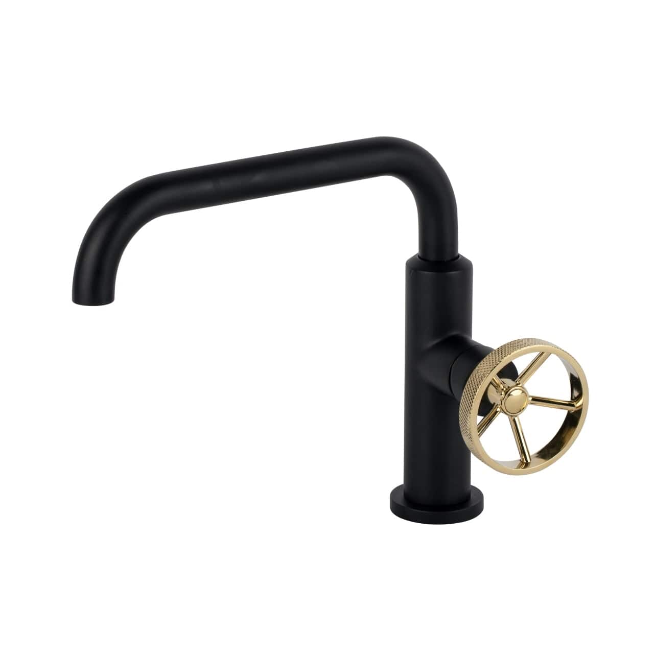 Kube Bath Aqua Loft Single Lever Bathroom Vanity Faucet With Side Handle – Matte Black - Renoz