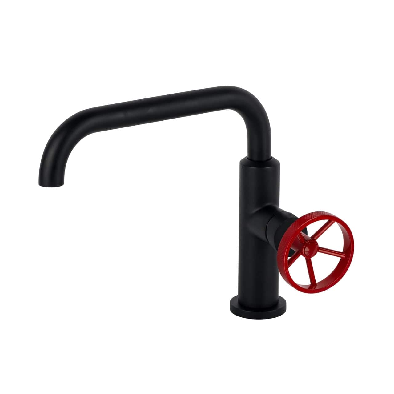 Kube Bath Aqua Loft Single Lever Bathroom Vanity Faucet With Side Handle – Matte Black - Renoz