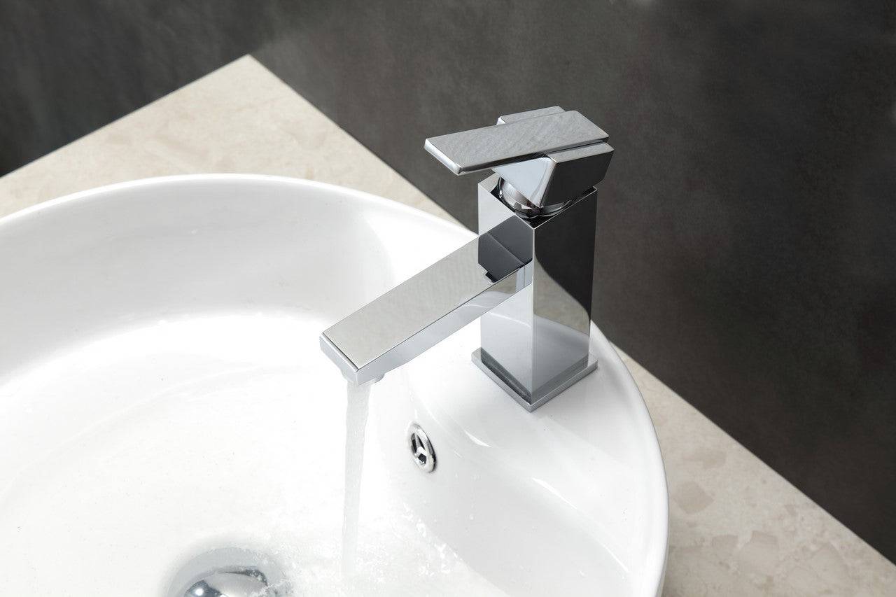 Kube Bath Aqua Piazza Single Lever Bathroom Vanity Faucet Chrome - Renoz