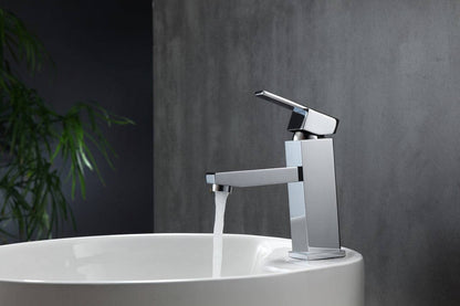 Kube Bath Aqua Piazza Single Lever Bathroom Vanity Faucet Chrome - Renoz