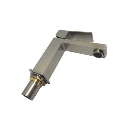 Kube Bath Aqua Kubo Single Lever Bathroom Vanity Faucet – Brushed Nickel - Renoz