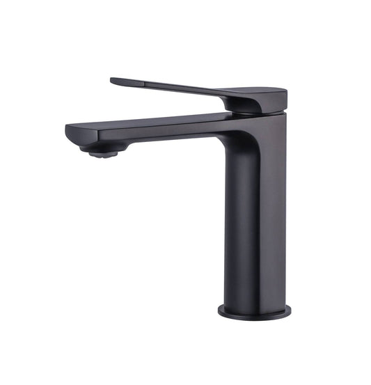 Kube Bath Aqua Balli 7" Single Lever Bathroom Vanity Faucet – Matte Black - Renoz