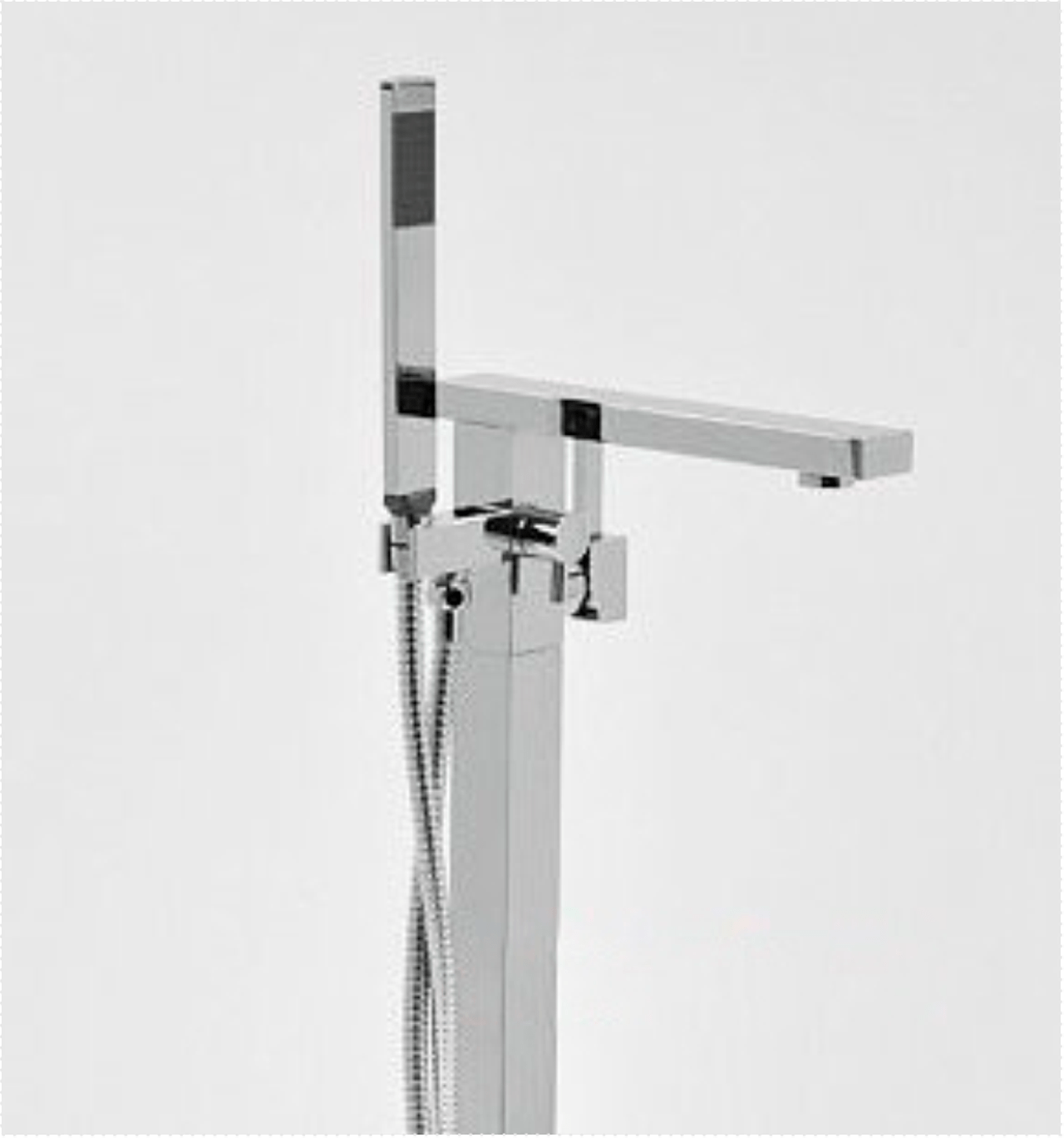 Kube Bath Aqua Squadra Floor Mounted Soaker Bathtub Faucet - AFT001 - Renoz