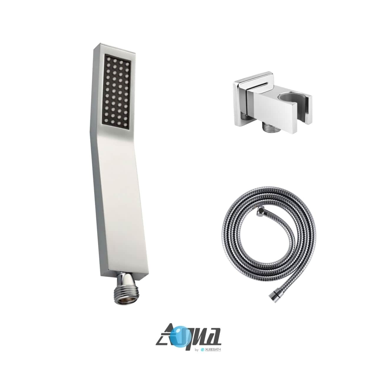 Kube Bath Aqua Piazza Shower Set With 8" Square Rain Shower and Handheld - WR200HH2V - Renoz