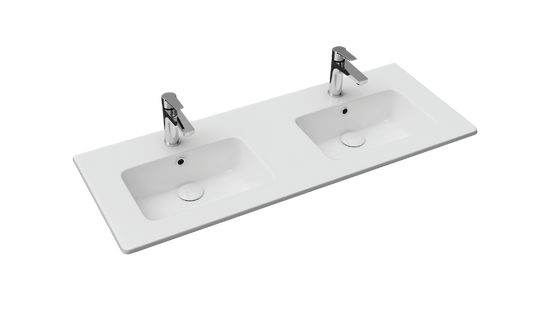 Streamline Cavalli ALD-121DB Slim Drop-in or Wall Mount Basin Double Sink Bathroom Sink - Renoz