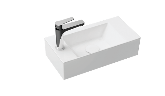 Streamline Cavalli ALD-50X25 Rectangular Sit-on or Wall Mount Basin Bathroom Sink - Renoz