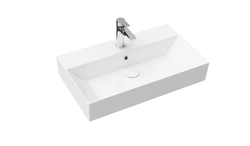 Streamline Cavalli Rectangular Sit-on or Wall Mount Basin Bathroom Sink 27-1/2" X 16-1/2" - Renoz