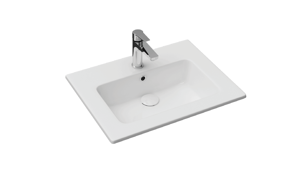 Streamline Cavalli ALD-SLIM61 Slim Drop-in Or Wall Mount Basin Bathroom Sink - Renoz