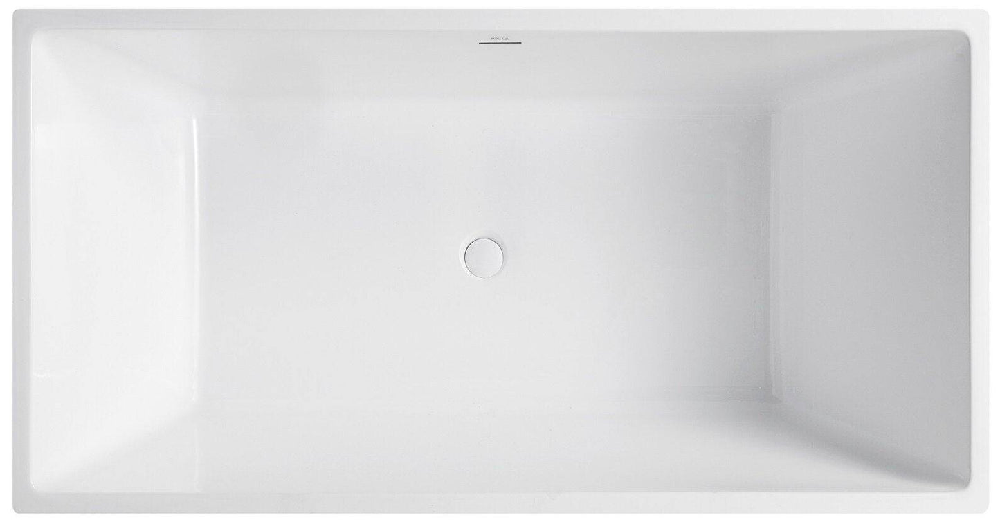 Bagno Italia Amazon 63" x 32" x 24" Glossy White One Piece Freestanding Bathtub AM123160 - Renoz