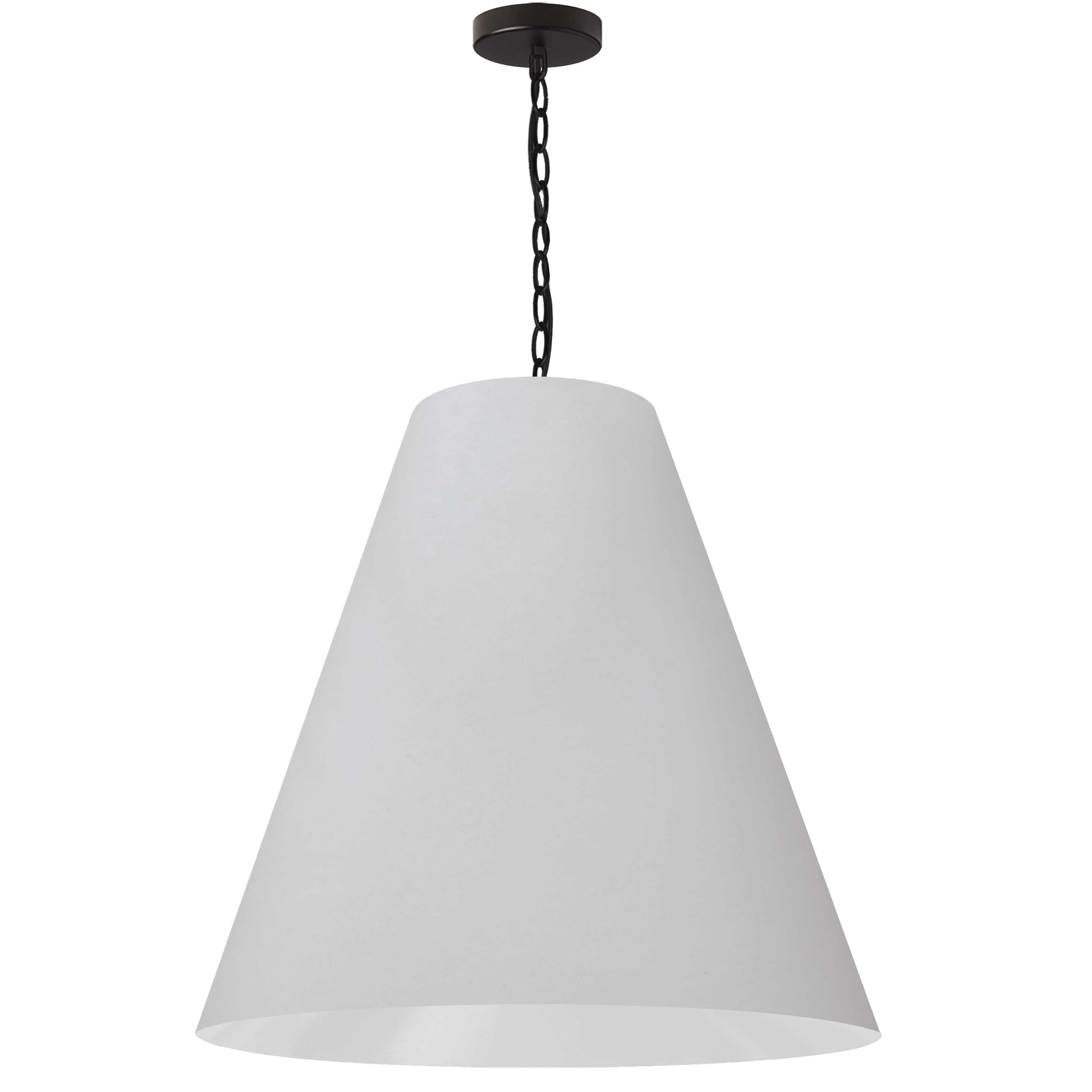 Dainolite 1 Light Large Anaya Matte Black Pendant w/ White Shade - Renoz