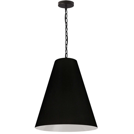 Dainolite 1 Light Medium Anaya Matte Black Pendant w/ Black Shade - Renoz