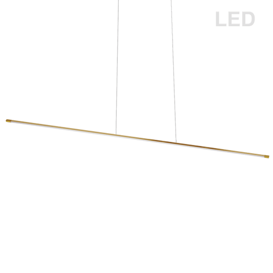 Dainolite 30W LED Horizontal Pendant, Aged Brass with White Acrylic Diffuser - Renoz