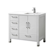 Kube Bath Anziano Bathroom Vanity With White Quartz Countertop and Undermount Sink