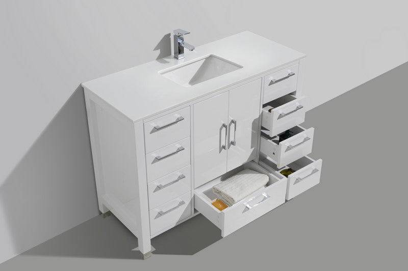 Kube Bath Anziano Bathroom Vanity With White Quartz Countertop and Undermount Sink - Renoz