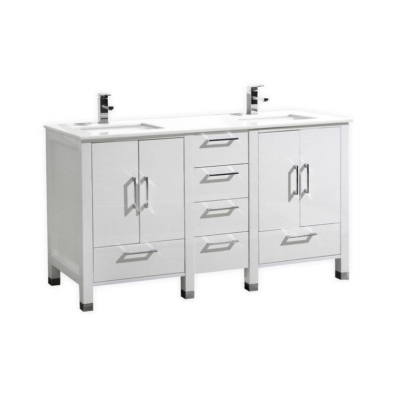 Kube Bath Anziano Bathroom Vanity With White Quartz Countertop and Undermount Sink - Renoz