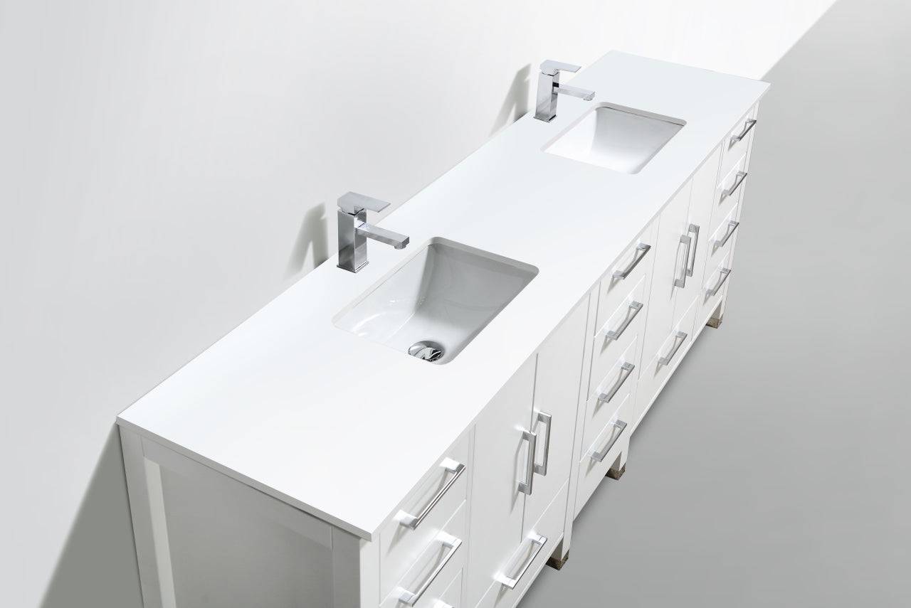 Kube Bath Anziano Bathroom Vanity With White Quartz Countertop and Undermount Sink - Renoz