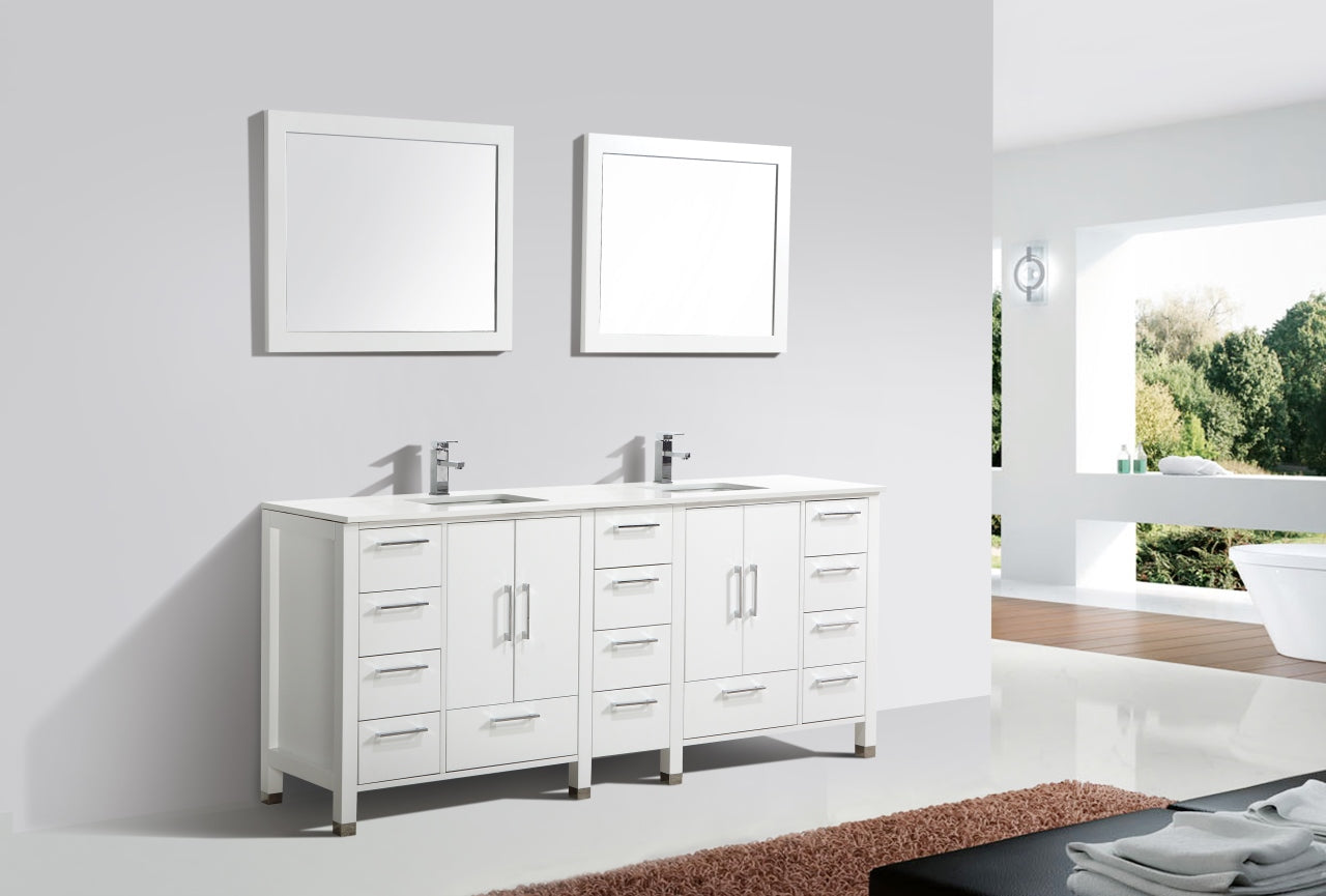 Kube Bath Anziano Bathroom Vanity With White Quartz Countertop and Undermount Sink - Renoz